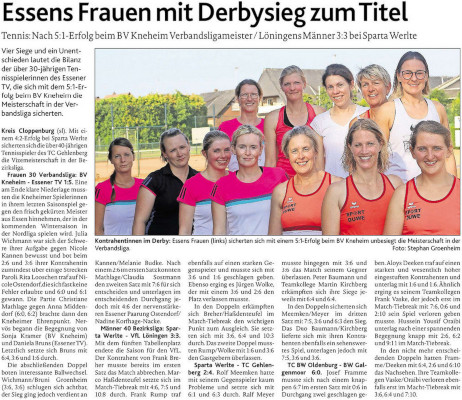 Damen 30: Kneheim - Essen 1:5 (MT 05.09.2019)